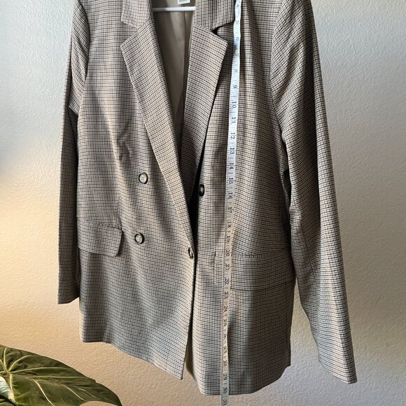 Women’s H&M Checked Double-Breasted Blazer – Size L - Picture 2 of 5